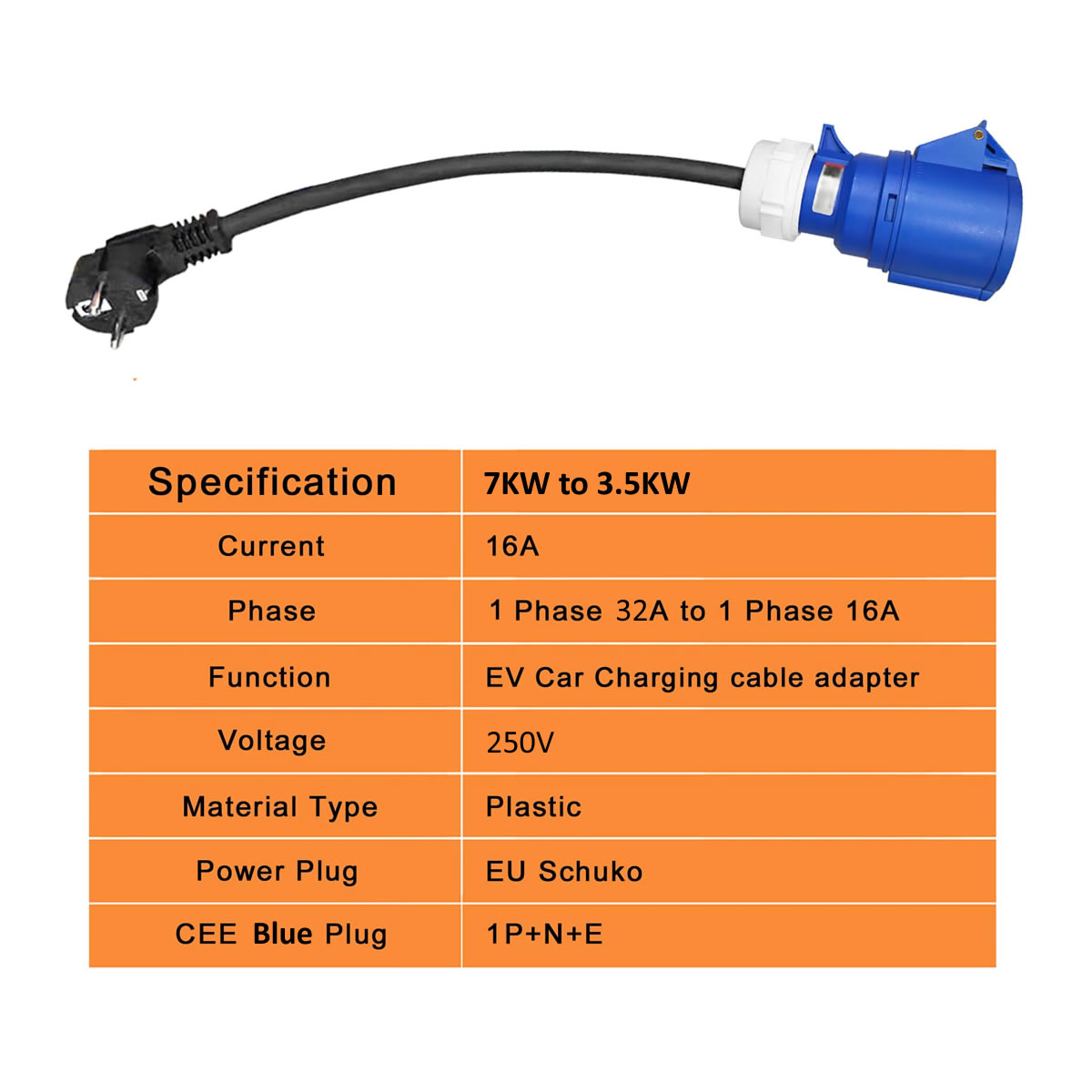 32A الأزرق CEE المقبس إلى 16A  - مراجعة Ev Charger Adapter وسعره