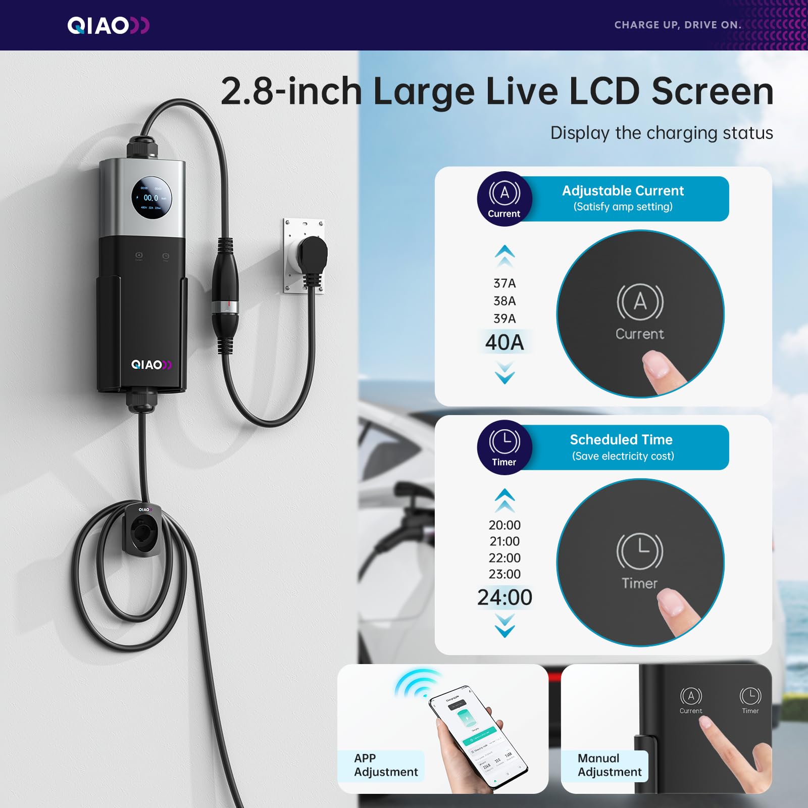 شاحن سيارات كهربائية QIAO من ا - مراجعة Ev Charger Adapter وسعره